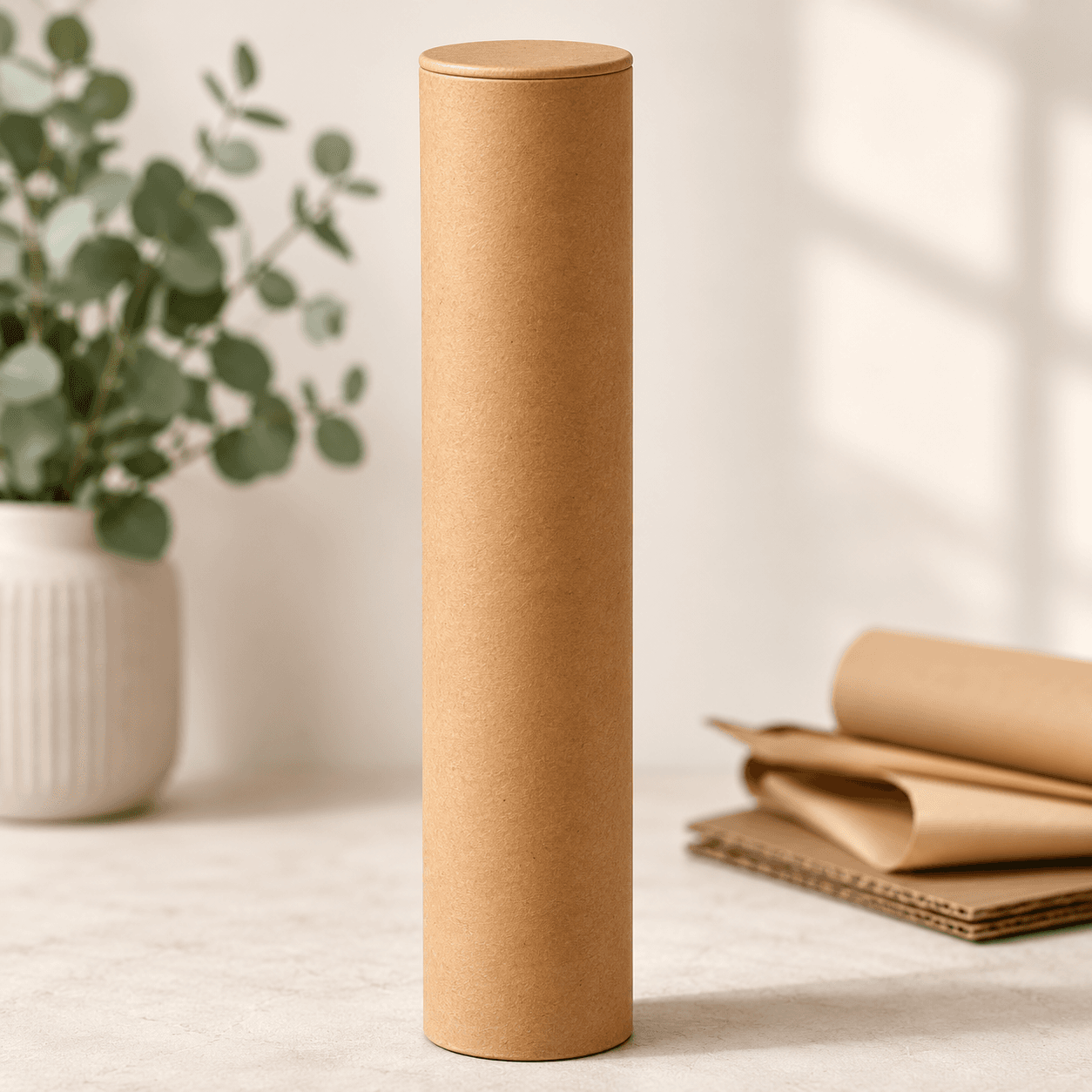 Kraft Mailing Tube — Pack of 10 · with end caps